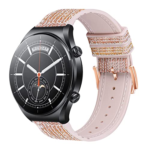 Glitzer Armband für Xiaomi Watch S1 Ersatzarmbänder, 22MM Glitzer Weiche Silikon Sport Armbänder Ersatz Kompatibel mit Armband Xiaomi Watch S1 (B) von SOCFLO