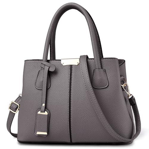 SODOLLEE Handtasche Damen Elegant Henkeltasche Exquisiter Anhänger Schultertasche PU Leder Frauen Umhängetasche für Reisen Shopper Arbeiten Grau B SODOLLEE Handtasche Damen Elegant Henkeltasche Exquisiter Anhänger Schultertasche PU Leder Frauen Umhängetasche für Reisen Shopper Arbeiten Grau B von SODOLLEE