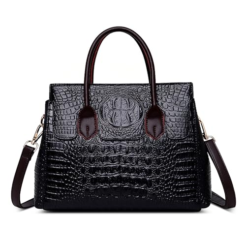 SODOLLEE Handtasche Damen Elegant Krokodil Muster Henkeltaschen Frauen Umhängetasche PU Leder Groß Schultertasche für Reisen Arbeiten Shopper Schwarz SODOLLEE Handtasche Damen Elegant Krokodil Muster Henkeltaschen Frauen Umhängetasche PU Leder Groß Schultertasche für Reisen Arbeiten Shopper Schwarz von SODOLLEE