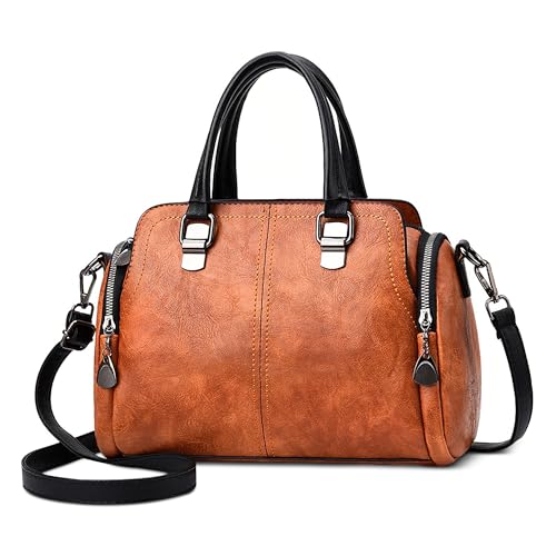 SODOLLEE Handtaschen Damen Elegant Henkeltasche Mehrere Taschen Schultertasche PU Leder Frauen Umhängetasche für Einkaufen Pendeln Täglicher Gebrauch Braun von SODOLLEE