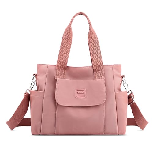 SODOLLEE Handtaschen Damen Umhängetasche Groß Casual Schultertasche Mädchen Tragetasche Wasserdicht Nylon Frauen Handtaschen für Reise Arbeit Schule Einkaufen Rosa SODOLLEE Handtaschen Damen Umhängetasche Groß Casual Schultertasche Mädchen Tragetasche Wasserdicht Nylon Frauen Handtaschen für Reise Arbeit Schule Einkaufen Rosa von SODOLLEE