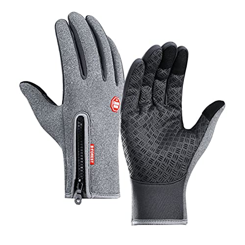 SODSIM Touchscreen Handschuhe Winter Fahrradhandschuhe Touchscreen Herren Laufhandschuhe Wasserdicht Damen Warm (Grau, XL) von SODSIM