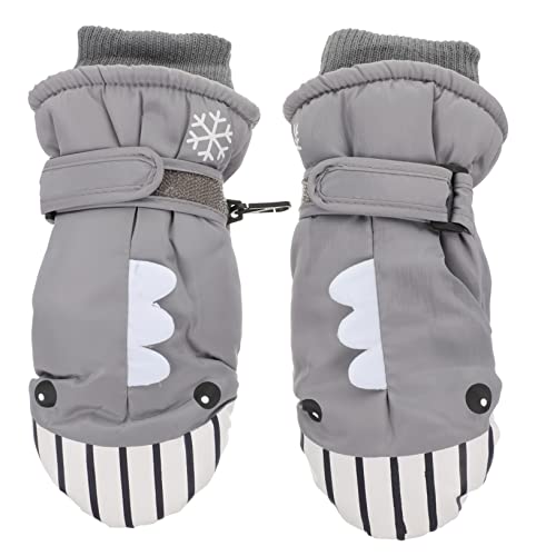 SOIMISS 1 Paar Skihandschuhe für Kinder thermohandschuhe Kinder skihandschuhe Kinder wasserdichte Fäustlinge für Kinder Skifäustlinge für Jungen fahrradhandschuhe Ski-Fäustlinge Samt Grey von SOIMISS