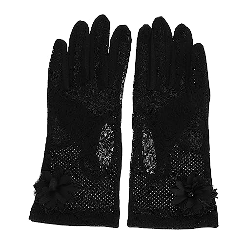 SOIMISS 1 Paar Sonnenschutzhandschuhe Für Damen Spitzen-Handgelenk-Handschuhe Spitzenhandschuhe Touchscreen-fahrerhandschuhe Schwarze Anzughandschuhe Sonnenhandschuhe Damen Black von SOIMISS