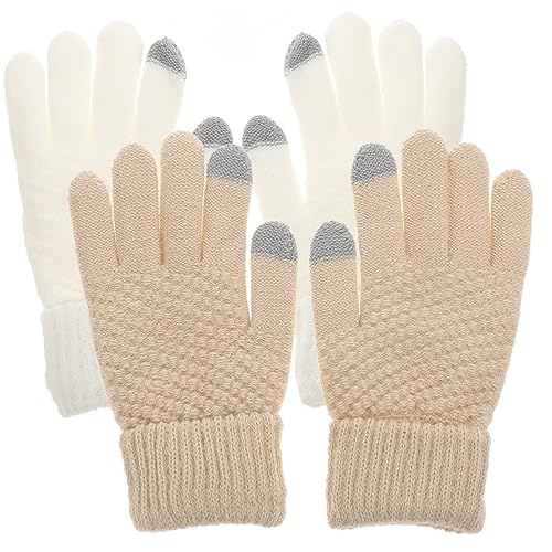 SOIMISS 2 Paar Handschuhe Angelhandschuh Warme Fäustlinge Wintervorräte Volle Fingerfäustlinge Garn von SOIMISS