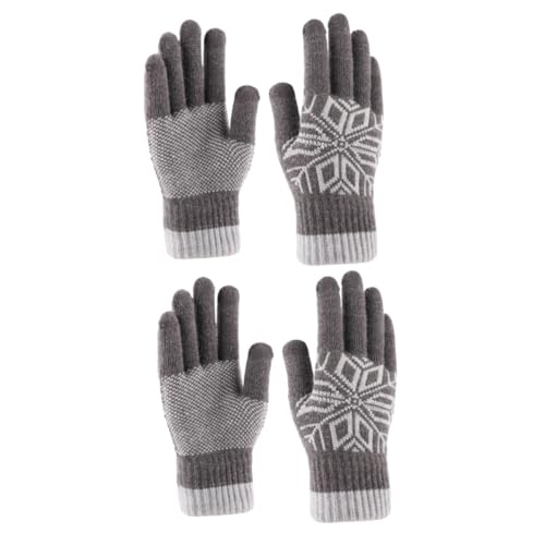 SOIMISS 2 Paar Winterhandschuhe Warme Handschuhe Arbeitshandschuhe Für Männer Jagdhandschuhe Für Männer Arbeitshandschuhe Für Damen Fahrradhandschuhe Warme Strickfäustlinge Handwärmer Grey von SOIMISS