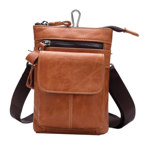 SOIMISS 2 STK Gürteltasche schultüte büchertasche handylauftaschen Aufbewahrungstasche Telefon Brieftasche Männer tägliche Tasche Herren Modetasche Reise Handytasche Echtes Leder Brown von SOIMISS