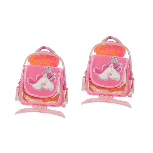 SOIMISS 2 STK Meerjungfrau Rucksack schultüte Schulranzen rücksacken für Kinder für Kinder Kinder-Cartoon-Schultasche Rucksack für Mädchen Umhängetaschen Nylon Rosa von SOIMISS