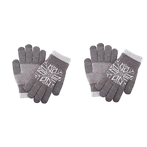 SOIMISS 2St Handschuhe für die Bildschirmberührung thermohandschuhe Thermal Gloves gestrickte warme Handschuhe warme Strickhandschuhe fahrradhandschuhe gestrickte Handschuhe Grey von SOIMISS