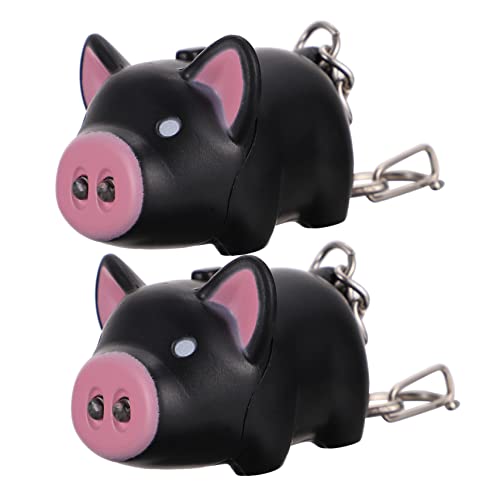 SOIMISS 2St Schlüsselanhänger Gastgeschenke für Schweine Taschenlampe geführt Taschenlampen geführt led- Taschenlampe Key Holder während DIY-Hängedekoration Tiertaschenanhänger Plastik von SOIMISS