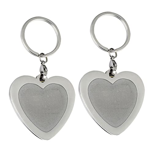 SOIMISS 2St Schlüsselanhänger mit Fotorahmen für Valentinstag valentinsgeschenk Key Chains Schlüsselbund Ketten für Männer Mode hängender Anhänger Schlüsselanhängerhalter Silver von SOIMISS