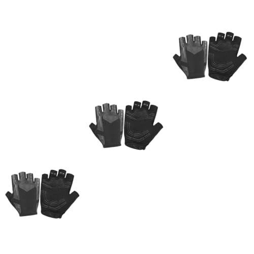 SOIMISS 3 Paare Halbfingerhandschuhe Sporthandschuhe Motocross-Handschuhe MTB-Handschuhe Reithandschuhe Handschuhe Für Autorennen Handschuhe Zum Gewichtheben Rennradhandschuhe Black von SOIMISS