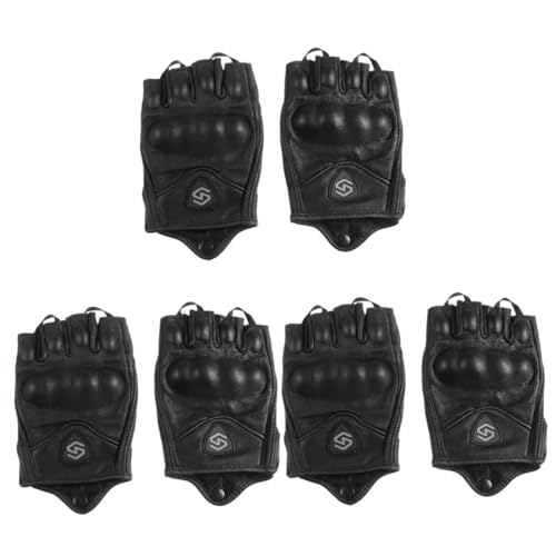 SOIMISS 3 Paare Handschuhe Befreien Halbfinger-Outdoor-Handschuhe Winddichte Fahrradhandschuhe Trainingshandschuhe Für Männer Winterreiten Warme Handschuhe Turnhandschuhe Schaffell Black von SOIMISS