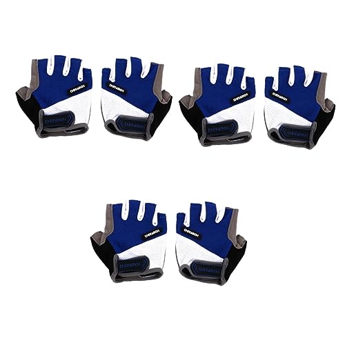 SOIMISS 3 Paare Outdoor-Halbfingerhandschuhe Halbfinger-Reithandschuhe Angelhandschuhe halbfinger Handschuhe Security Handschuhe MTB Gloves Radhandschuhe Outdoor-Reithandschuhe Stoff Blue von SOIMISS