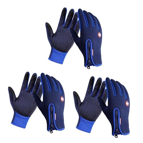 SOIMISS 3 Paare Winterhandschuhe Warme Handschuhe wasserdichte Handschuhe Fahrradhandschuhe Reithandschuhe Skihandschuhe Outdoor-Handschuhe Touchscreen-Handschuhe Sporthandschuhe Blue von SOIMISS