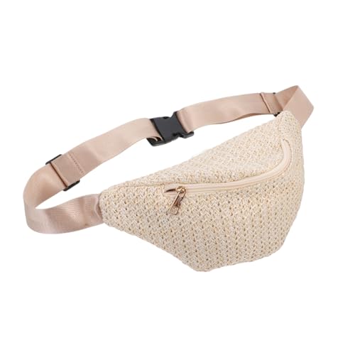 SOIMISS 3 STK Brusttasche Aus Stroh Geldbörsen Für Damen Umhängetasche Gürteltasche Für Damen Crossbody Männertasche Strand-hüfttasche Vlies Sommer Hüfttasche Leichensack Beige Kunstleder von SOIMISS