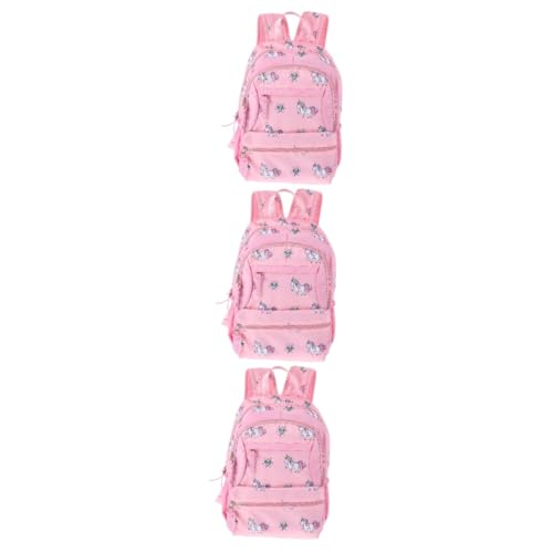 SOIMISS 3St Cartoon-Rucksack Kindergartentasche Büchertaschen für Kinder Kinder-Cartoon-Schultasche zeichentasche Kinder Schultasche für Kinder Schulranzen Kinderrucksäcke Polyester Rosa von SOIMISS