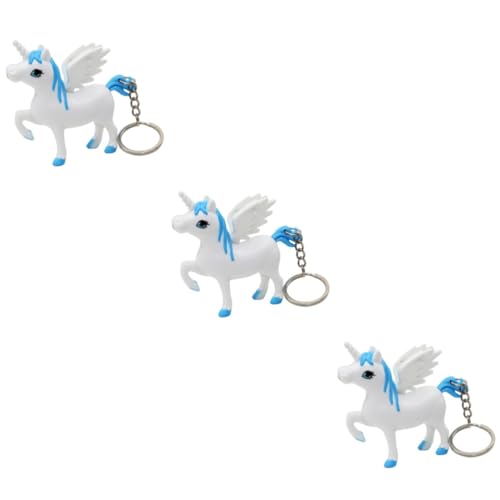 SOIMISS 3St Schlüsselbund Unicorn for LED Lichteffekt Schlüsselanhänger Auto schlüssel Halter Auto hängende Dekoration Taschenanhänger Einhorn Schlüsselanhänger Blue von SOIMISS