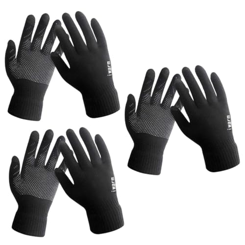 SOIMISS 3St Winterhandschuhe Handschuhe anfassen Fahrradhandschuhe rutschfeste Handschuhe Handy Handschuhe thermohandschuhe Thermal Gloves Black Gloves Arbeitshandschuhe Unisex-Handschuhe von SOIMISS