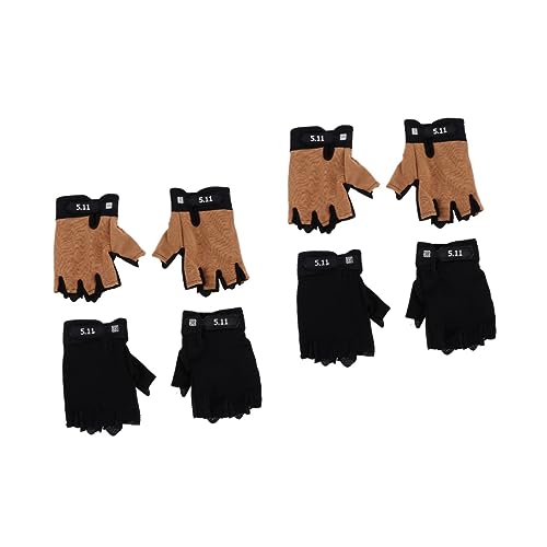 SOIMISS 4 Paare Fitness Halbfinger-Handschuhe Schwarze Fingerlose Handschuhe Fahrradhandschuhe Für Den Sommer Handschuhe Zum Gewichtheben Turnhandschuhe Black Elastischer Spandex von SOIMISS