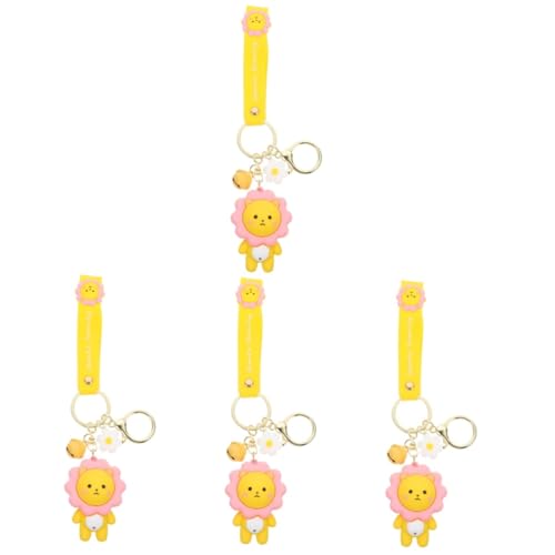 SOIMISS 4 Stück Schlüsselanhänger schlüsselkette Keychain Key Chain anahtarlık Medaillon für Männer Rucksack-Zubehör Tragetasche Geldbörse Charme Taschenanhänger für Handtaschen PVC Yellow von SOIMISS