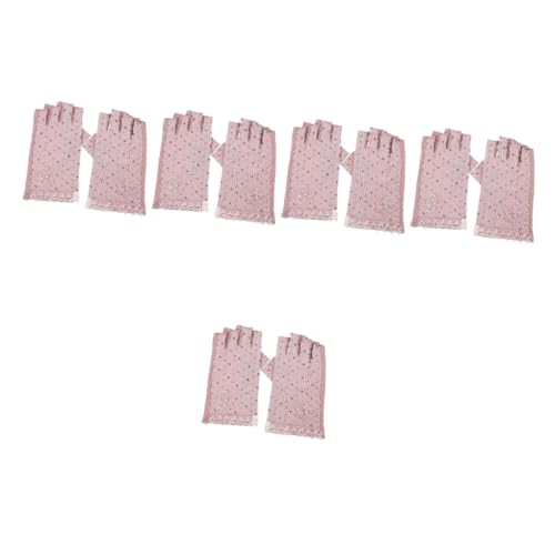 SOIMISS 5 Paar Nagelhandschuhe Damen Fingerlose Handschuhe Fahrradhandschuhe UV Handschuh Nail Art Handschutzhandschuhe Für Nägel Handschuhe Zum Reiten Handhandschuhe Zum Schutz Baumwolle von SOIMISS