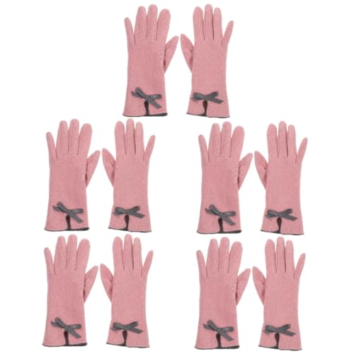 SOIMISS 5 Paare Touchscreen-Handschuhe Handschuhe elegant thermohandschuhe ski Gloves Damen Winterhandschuhe warme Fäustlinge winterhandschuhe aus Leder Handschuhe für Damen PU-Leder Rosa von SOIMISS