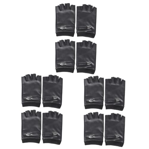 SOIMISS 6 Paare atmungsaktive Handschuhe winterhandschuhe halbfinger Handschuhe Halbfingerhandschuhe Handschuhe zum Trainieren Handschuhe aus PU-Leder Unisex Fahrradhandschuhe Black von SOIMISS