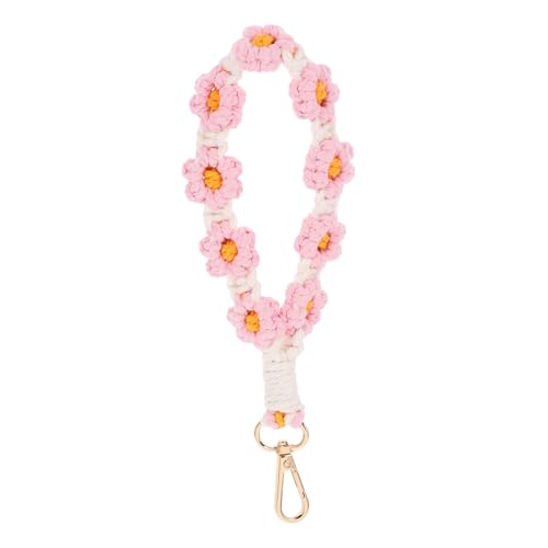 SOIMISS Gänseblümchen Schlüsselanhänger Schlüsselbund Lanyards Für Den Hals Telefon Lanyard Armband Schlüsselanhänger Zubehör Handgelenkstütze Plüsch Baumwollseil Rosa von SOIMISS