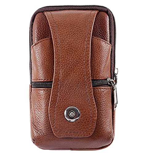 SOIMISS Rindsleder Gürteltasche Für Herren wasserdichte Business Tasche Im Vertikalen Stil Mit Haken Hochwertiges Braunes Ideal Für Outdoor Und Alltag Stilvoll Und Funktional von SOIMISS