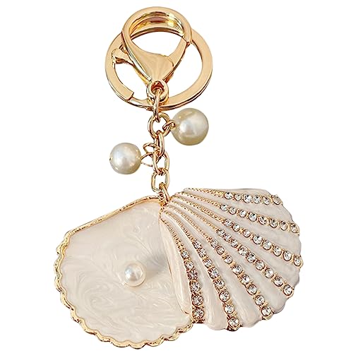 SOIMISS Shell-Schlüsselanhänger Autoanhänger Diamant-Schlüsselanhänger bescherung Weihnachten Strand Schlüsselanhänger nautischer Schlüsselanhänger Zinklegierung Beige von SOIMISS