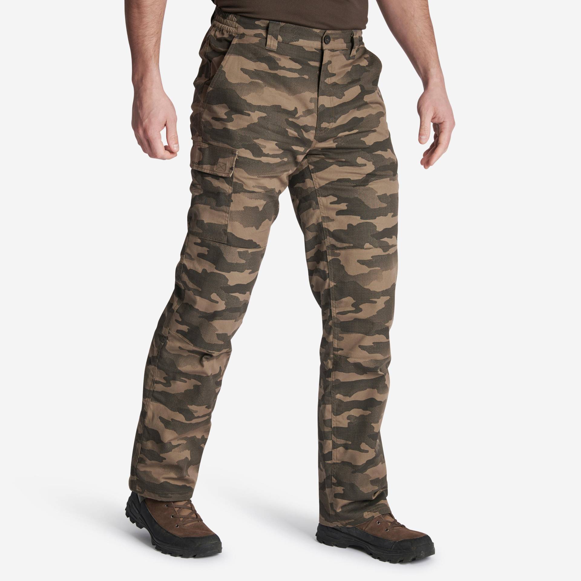 Jagdhose Cargo-Hose 100 warm Camouflage Halftone von SOLOGNAC