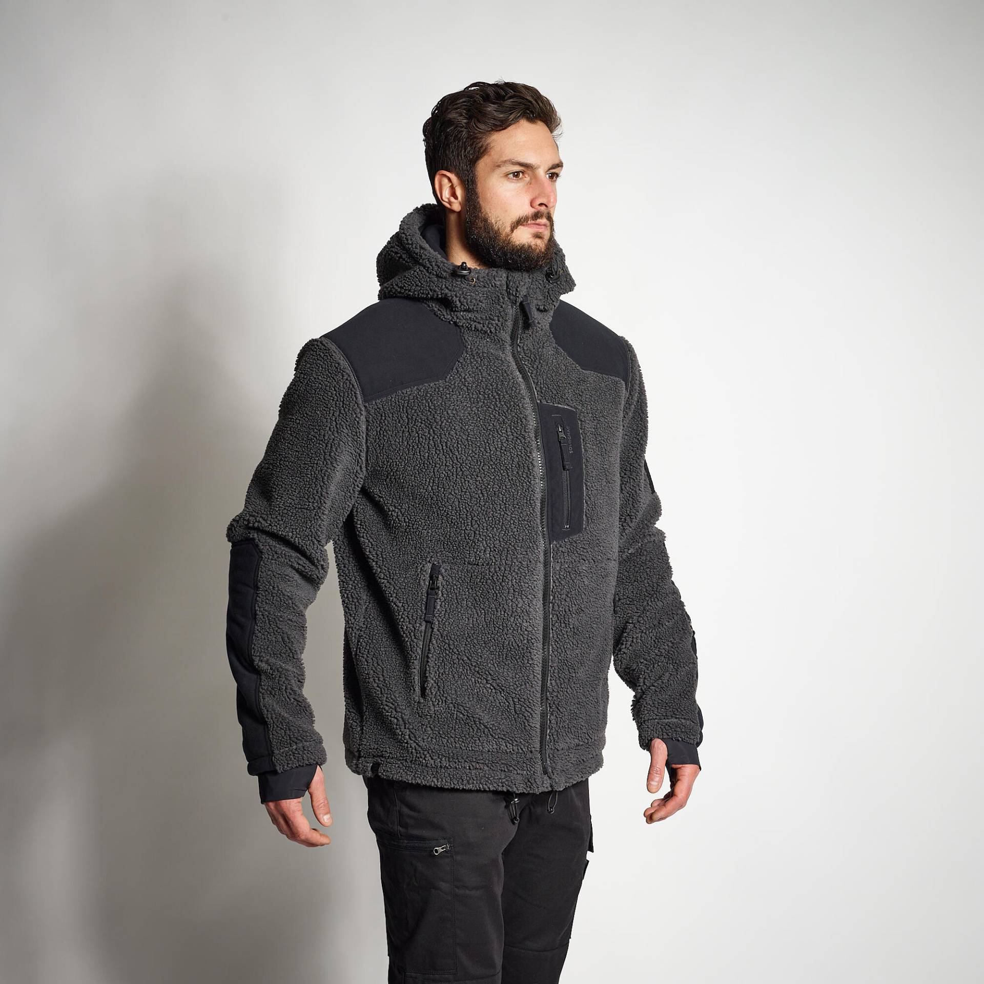 Fleecejacke 900 warm wattiert grau von SOLOGNAC