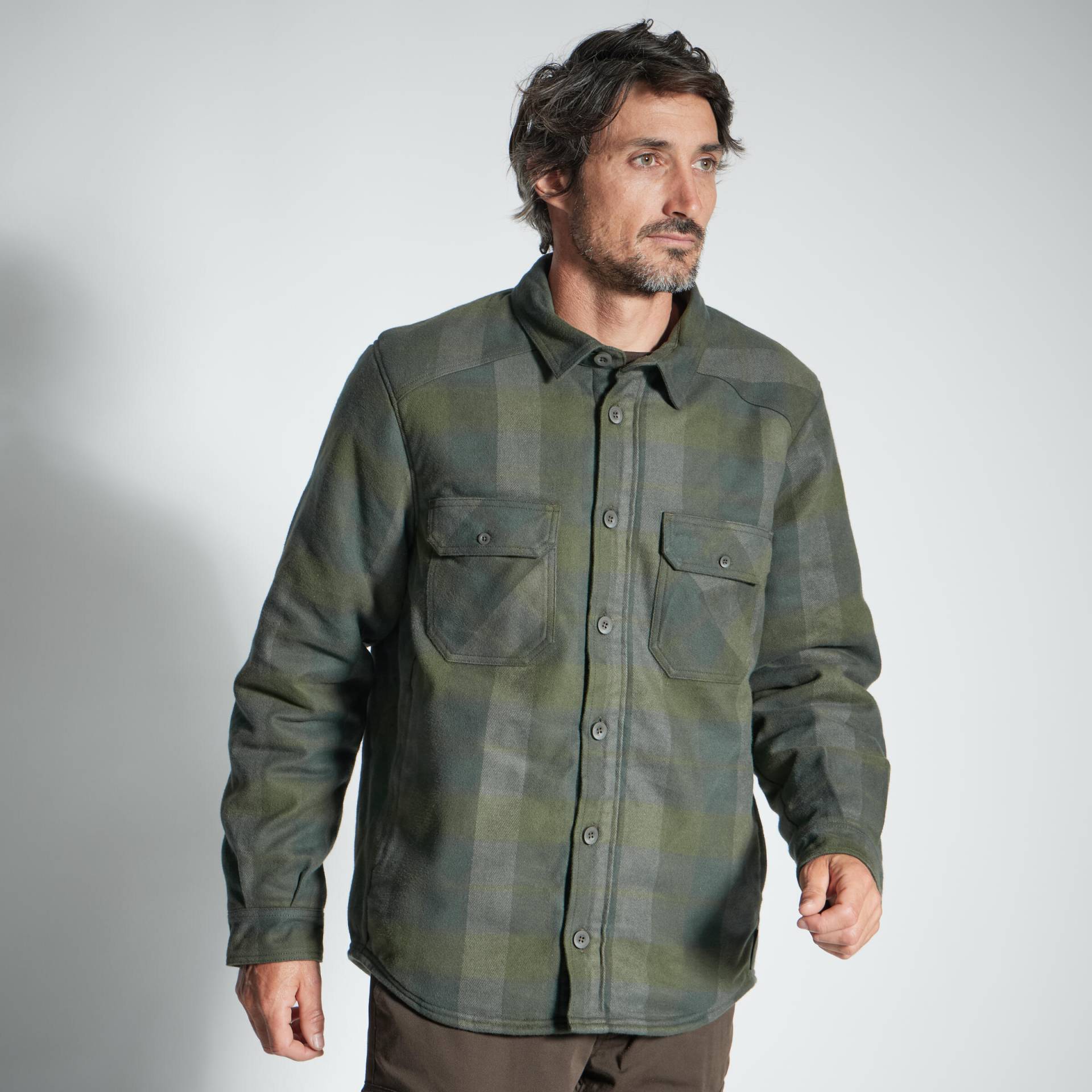 Outdoorhemd 500 Flanell grün von SOLOGNAC