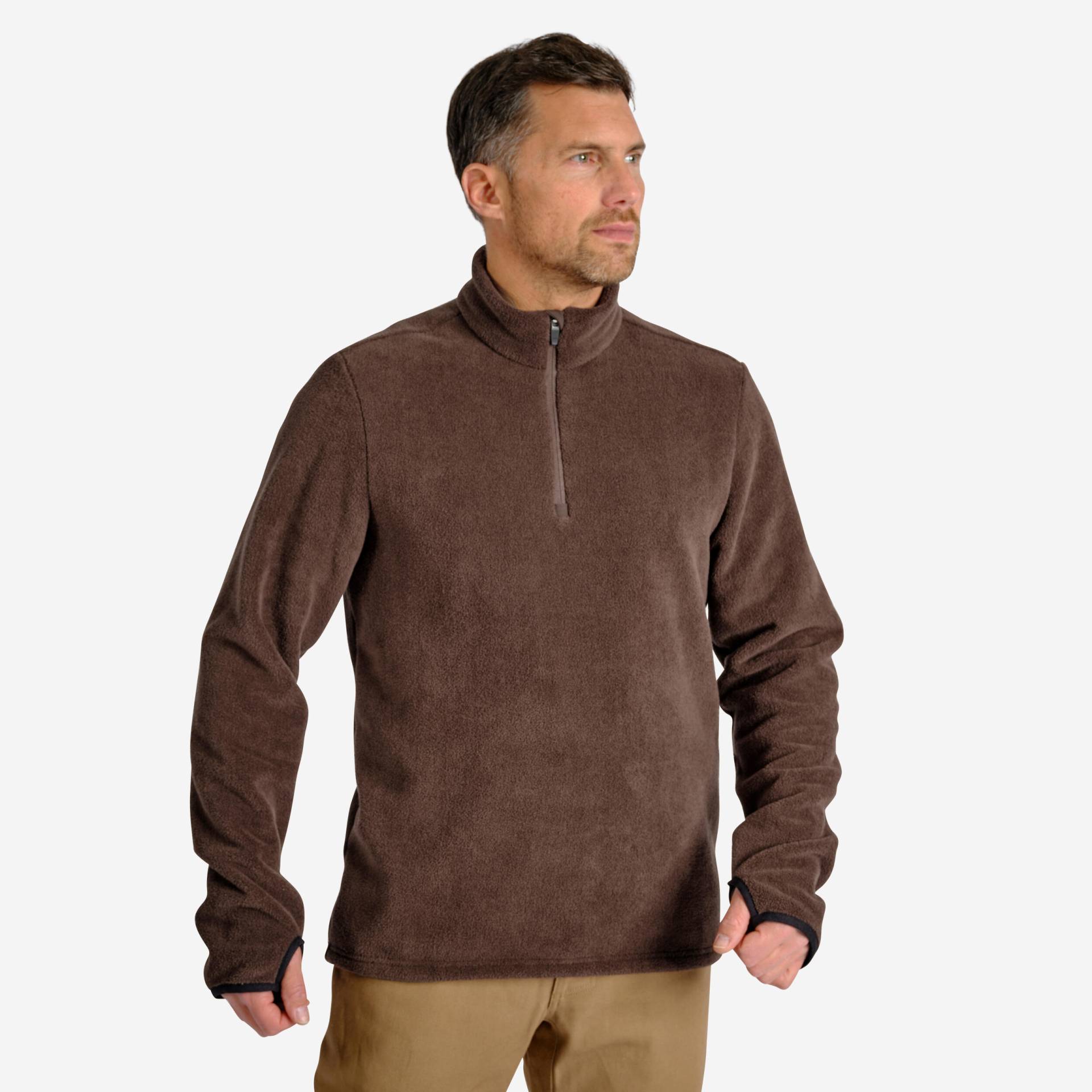 Fleece-Unterziehpullover 500 braun von SOLOGNAC