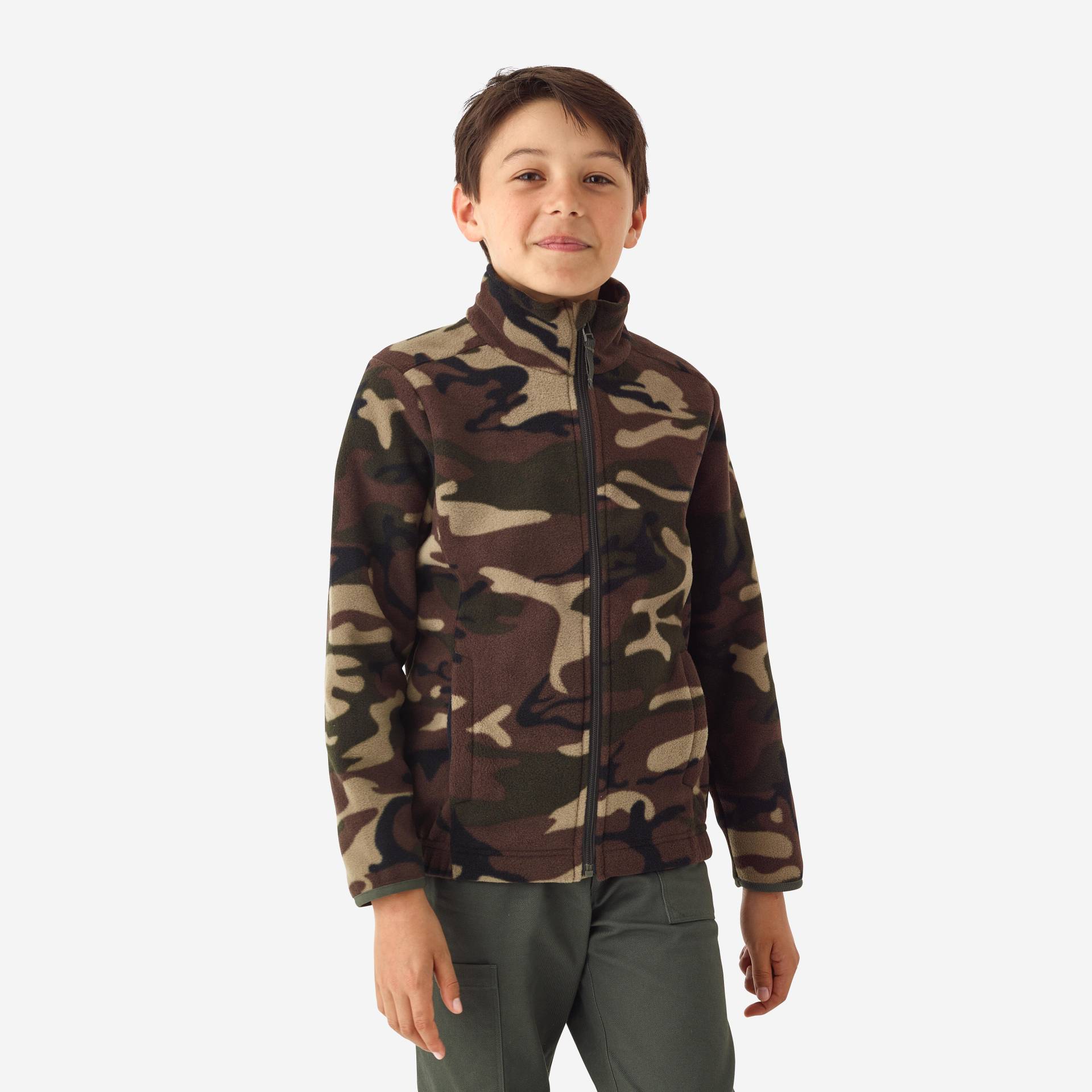Fleecejacke 100 Kinder Camouflage grün / braun Fleecejacke 100 Kinder Camouflage grün / braun von SOLOGNAC