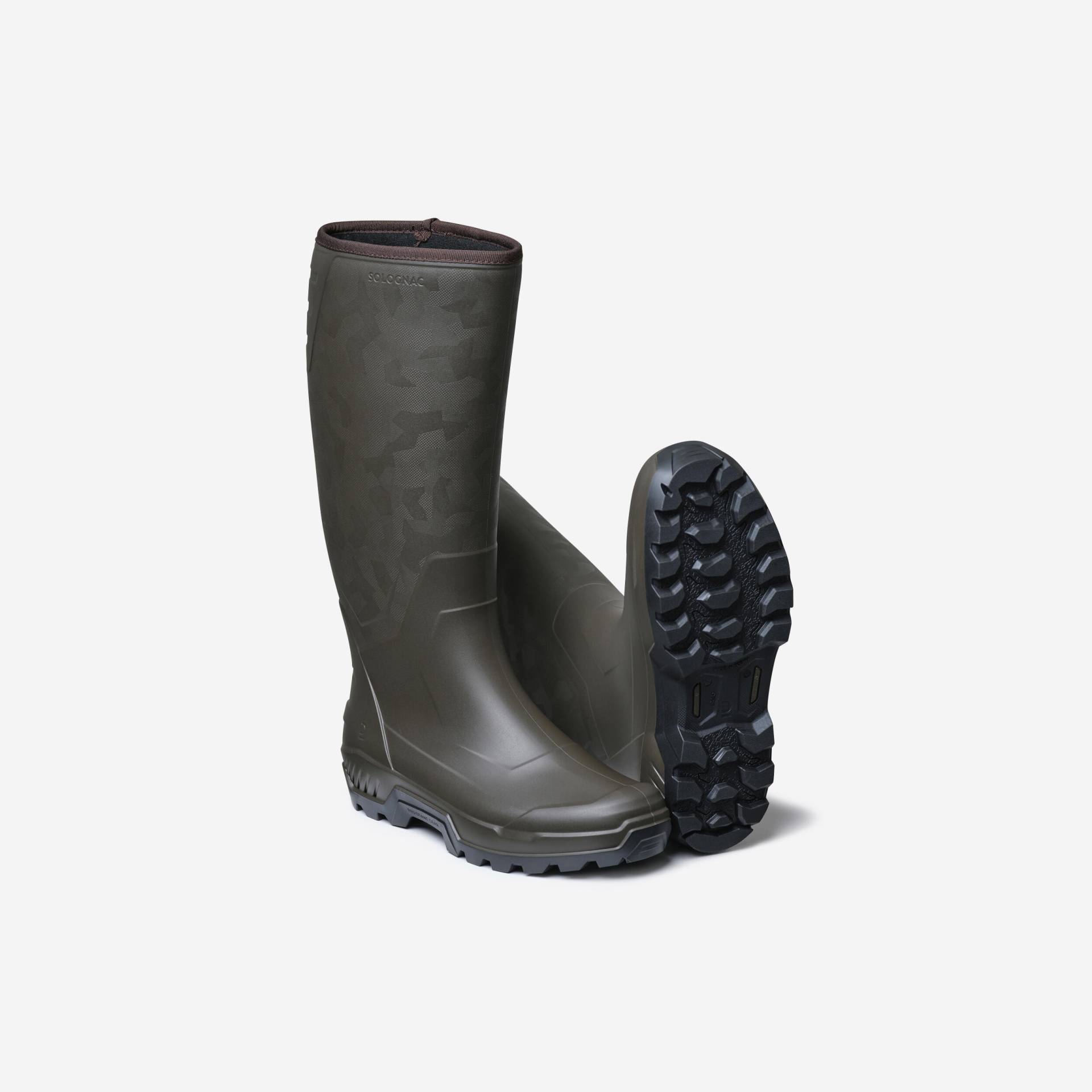 Gummistiefel Land 500 warm gefüttert braun von SOLOGNAC