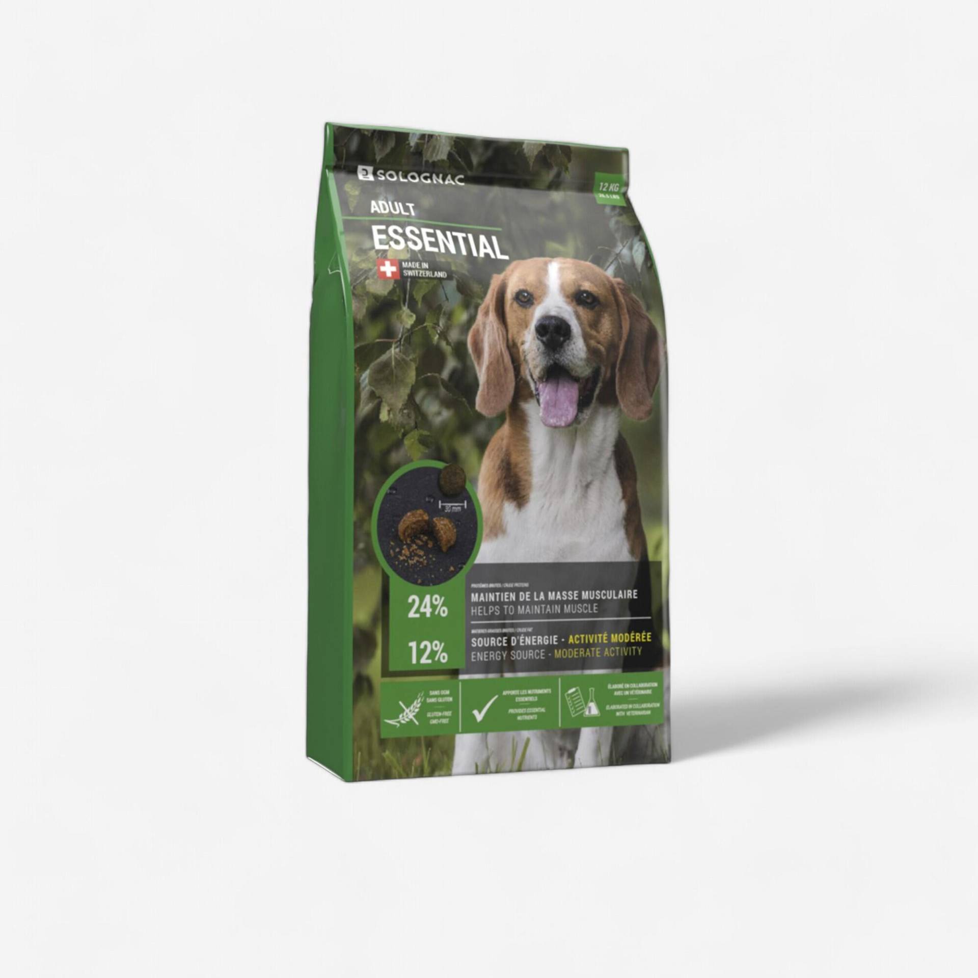 Hunde-Trockenfutter in Krokettenform Adult Essential 12 kg Hunde-Trockenfutter in Krokettenform Adult Essential 12 kg von SOLOGNAC