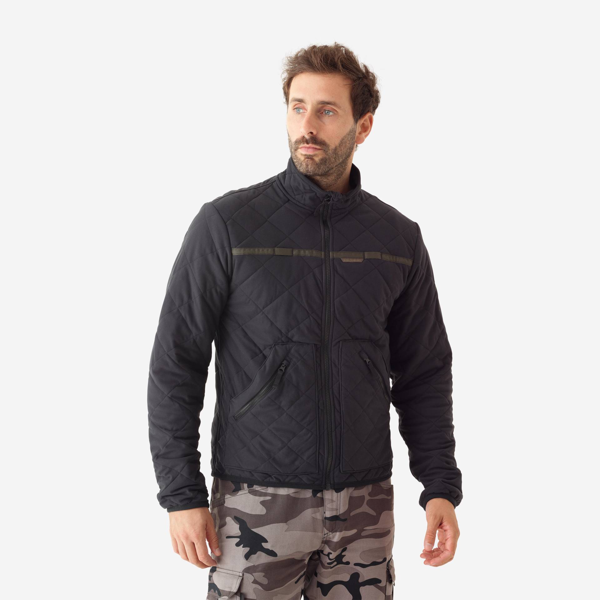 Jacke 500 wattiert geräuscharm schwarz Jacke 500 wattiert geräuscharm schwarz von SOLOGNAC