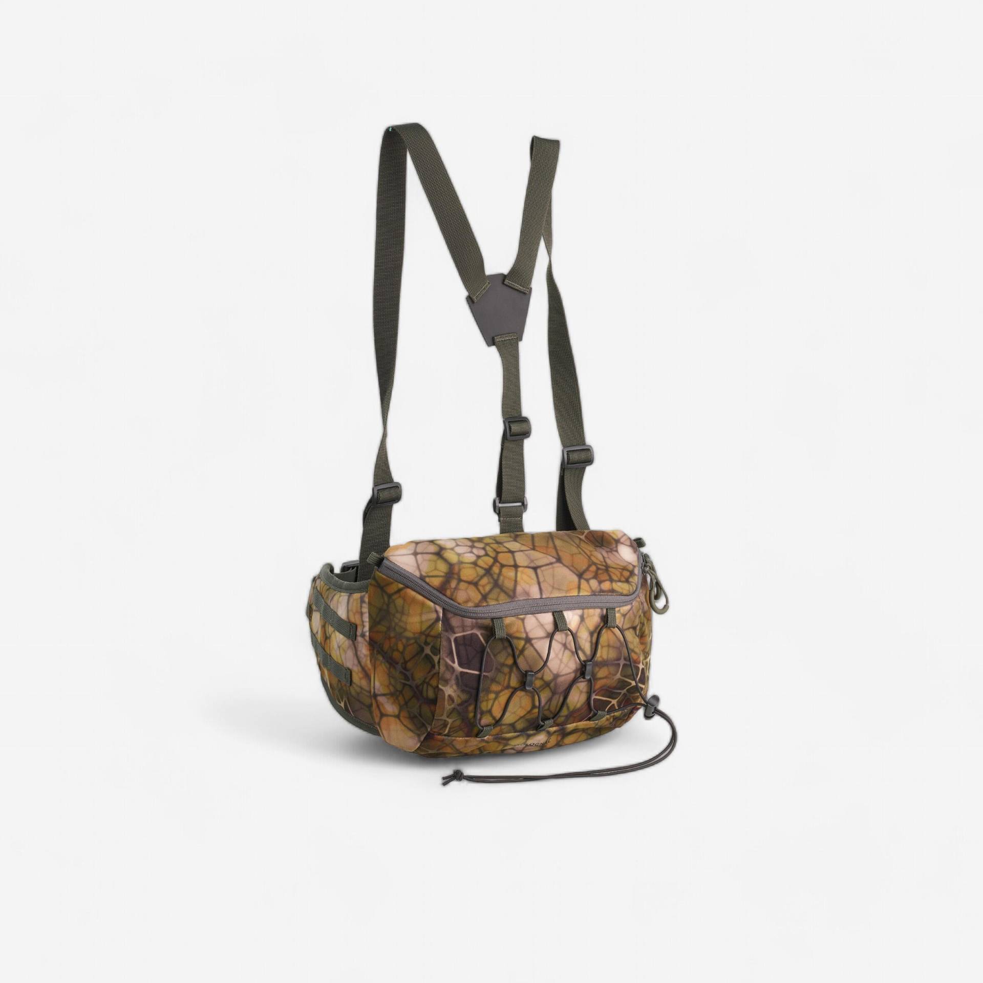 Jagd-Gürteltasche Tragegurt FURTIV geräuscharm 10 L camouflage von SOLOGNAC