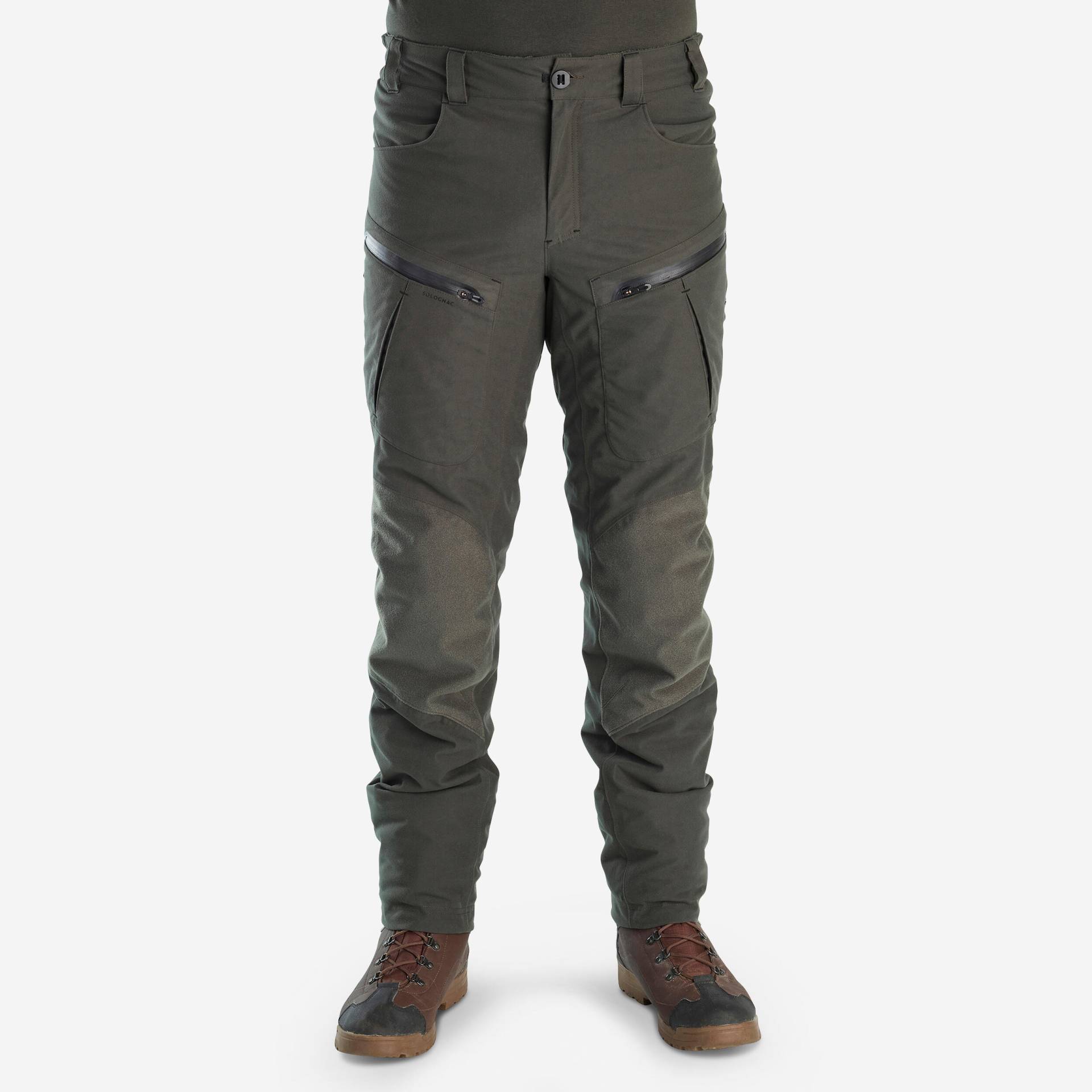 Jagdhose 900 warm wasserdicht leise grün von SOLOGNAC