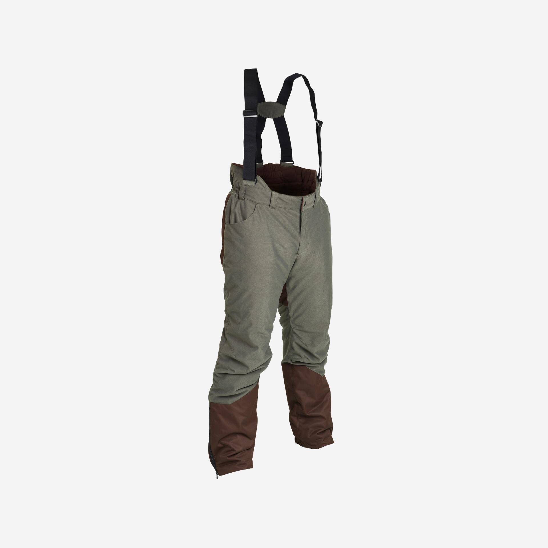 Jagdhose Latzhose 100 warm -20 °C grün von SOLOGNAC