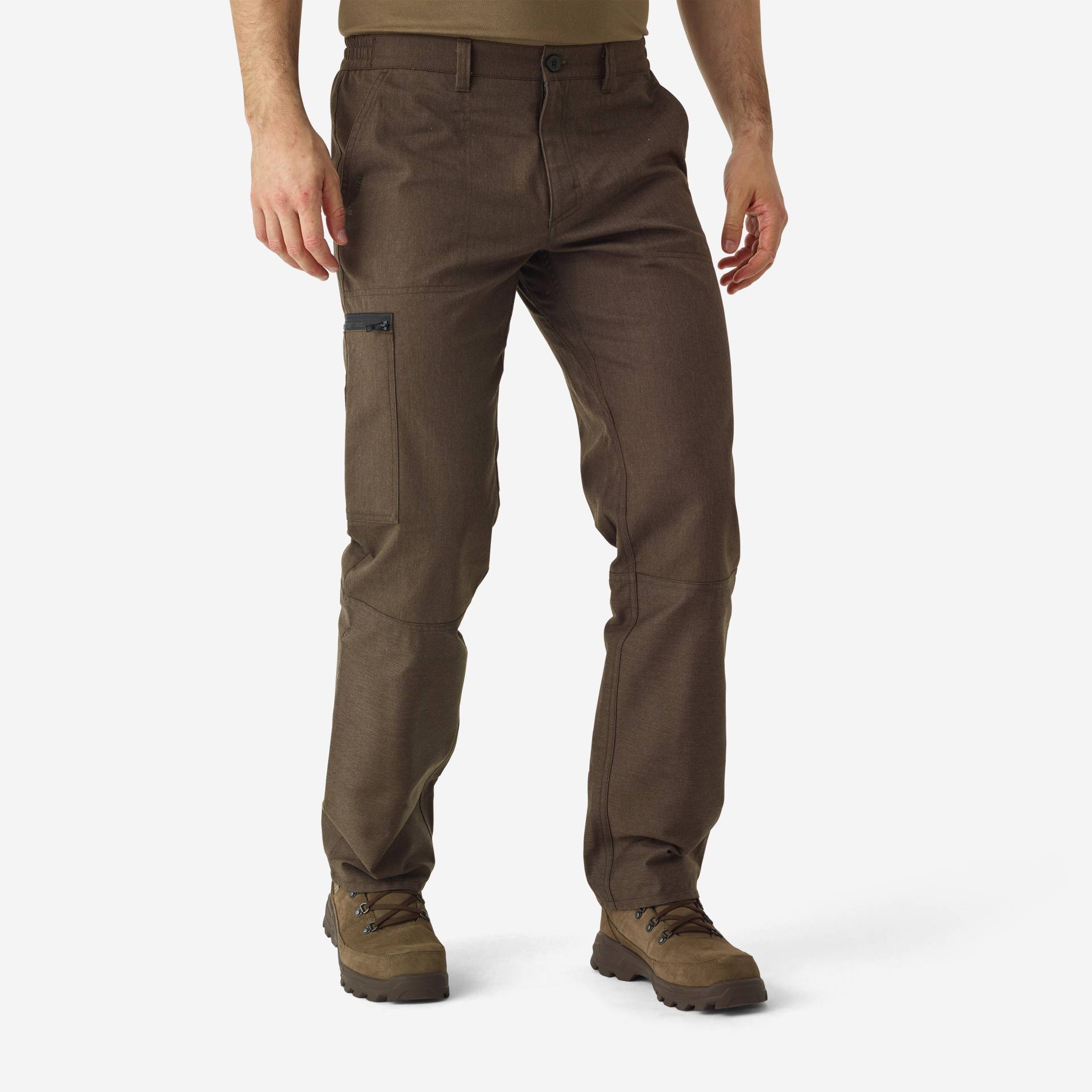 Jagdhose Steppe 100 strapazierfähig braun von SOLOGNAC