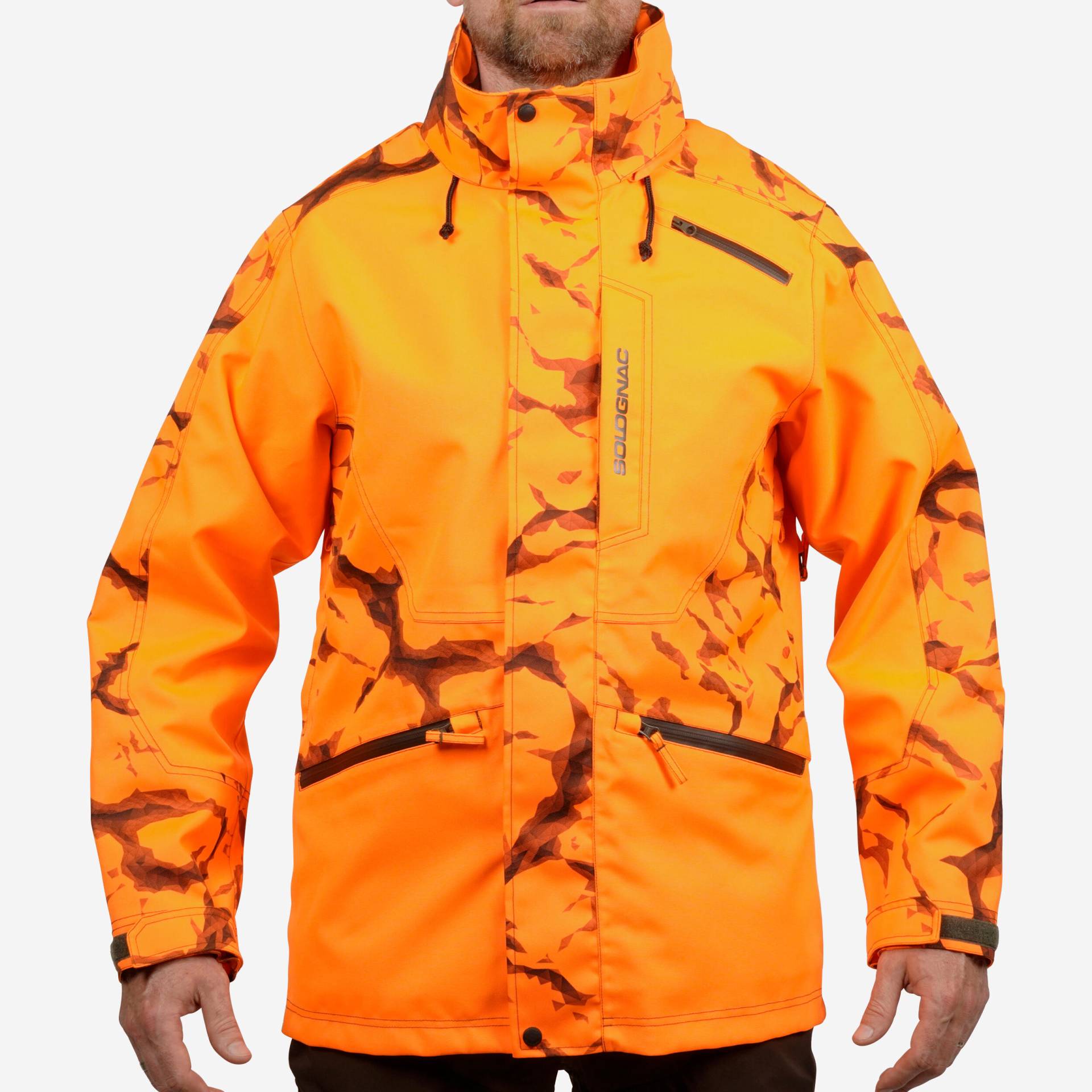 Jagdjacke / Regenjacke SUPERTRACK 500 orange von SOLOGNAC