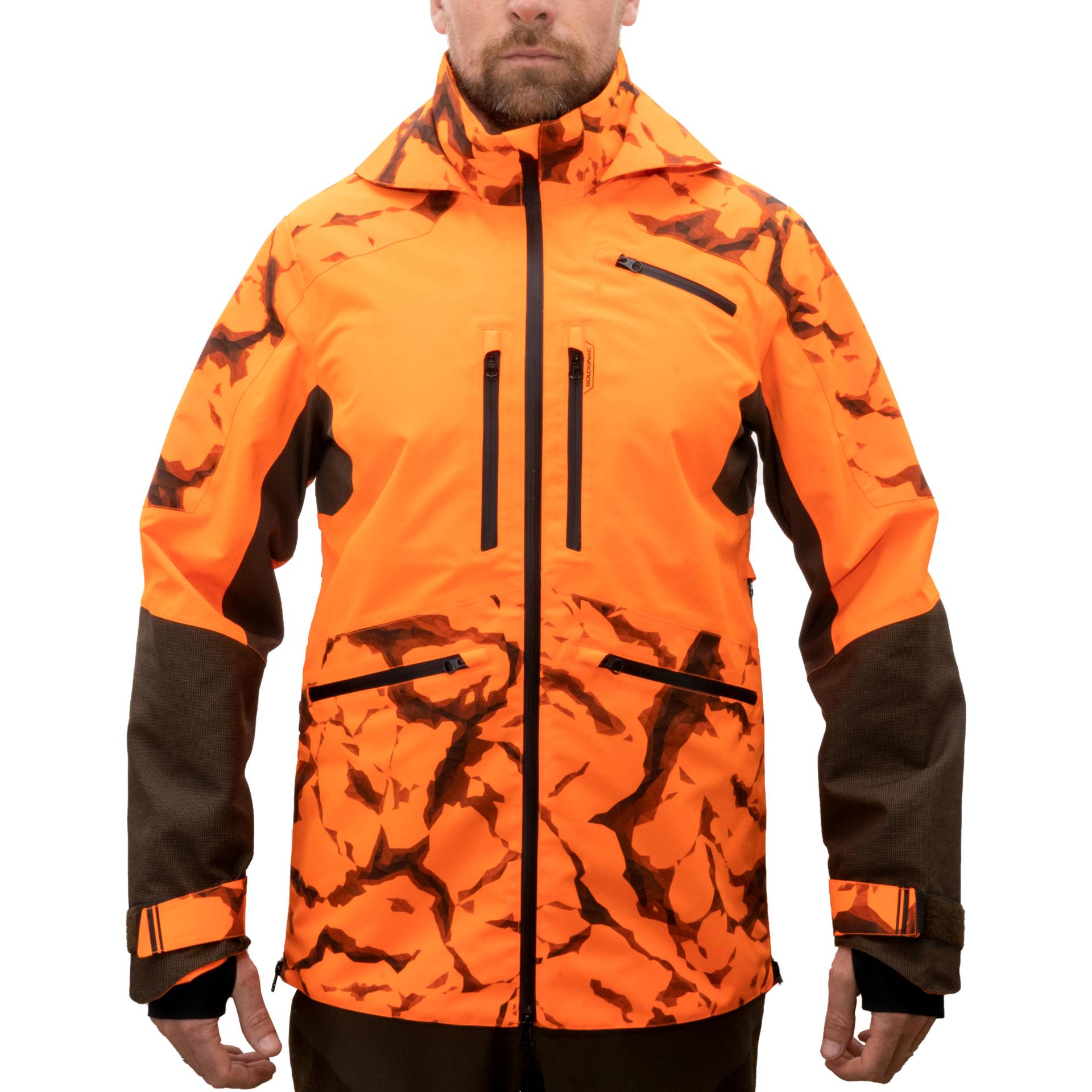 Jagdjacke / Regenjacke SUPERTRACK 900 light strapazierfähig orange von SOLOGNAC