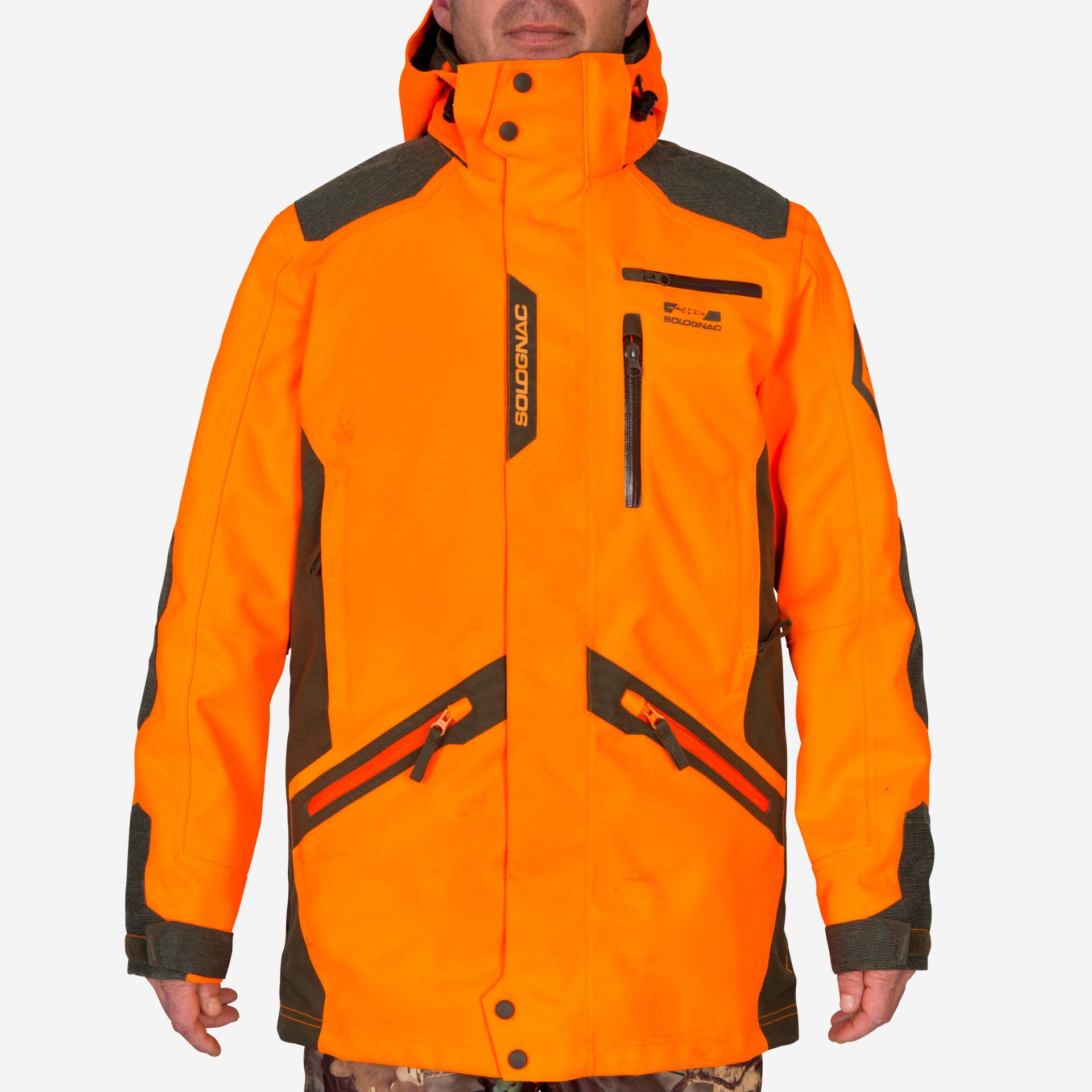 Jagdjacke / Regenjacke SUPERTRACK 900 strapazierfähig orange von SOLOGNAC