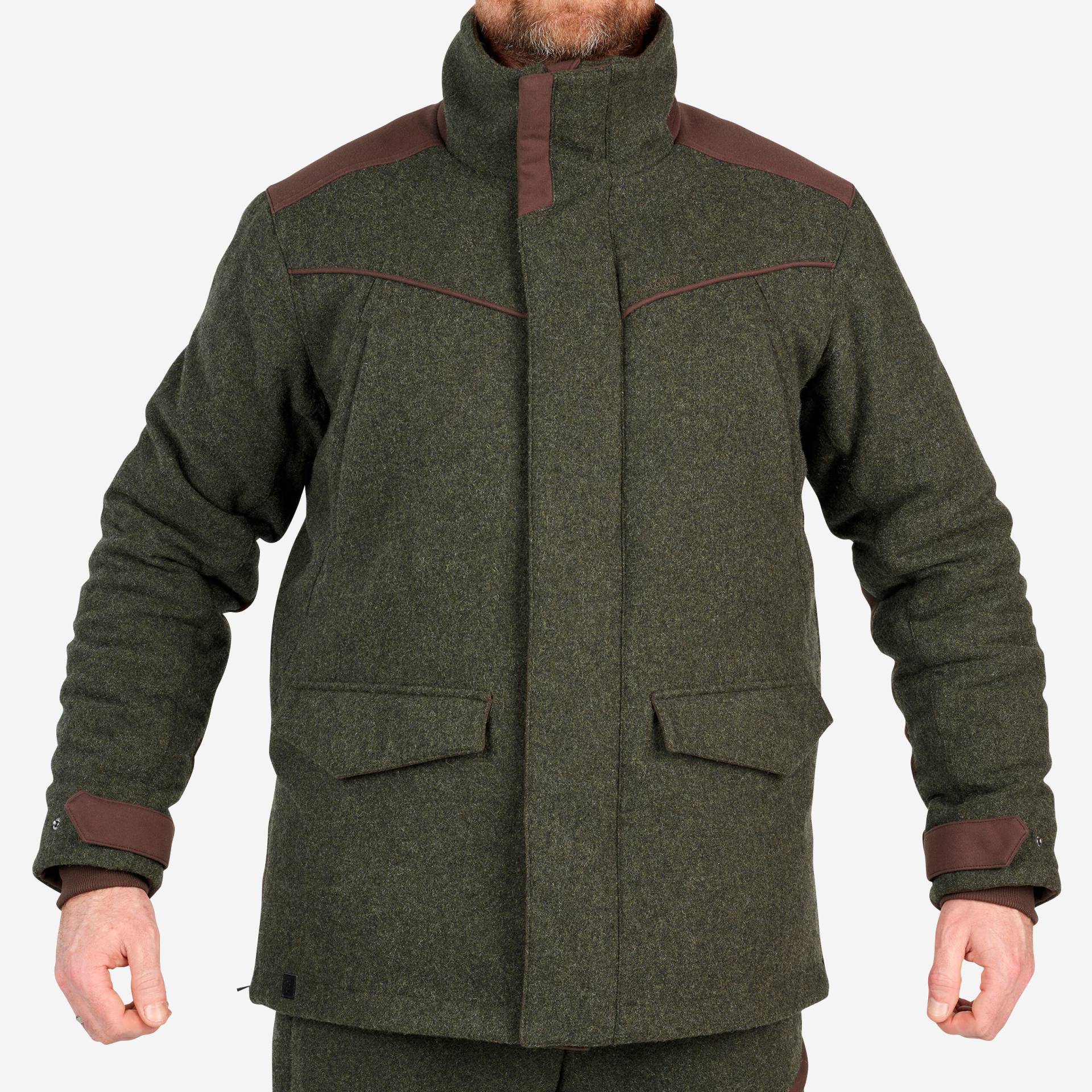 Jagdjacke 900 Loden warm geräuscharm grün von SOLOGNAC