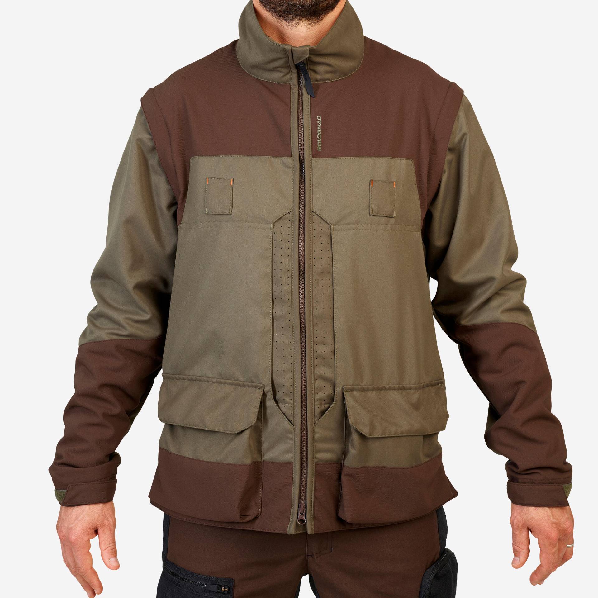 Jagdjacke 900 atmungsaktiv mit abnehmbaren Ärmeln grün und braun Jagdjacke 900 atmungsaktiv mit abnehmbaren Ärmeln grün und braun von SOLOGNAC