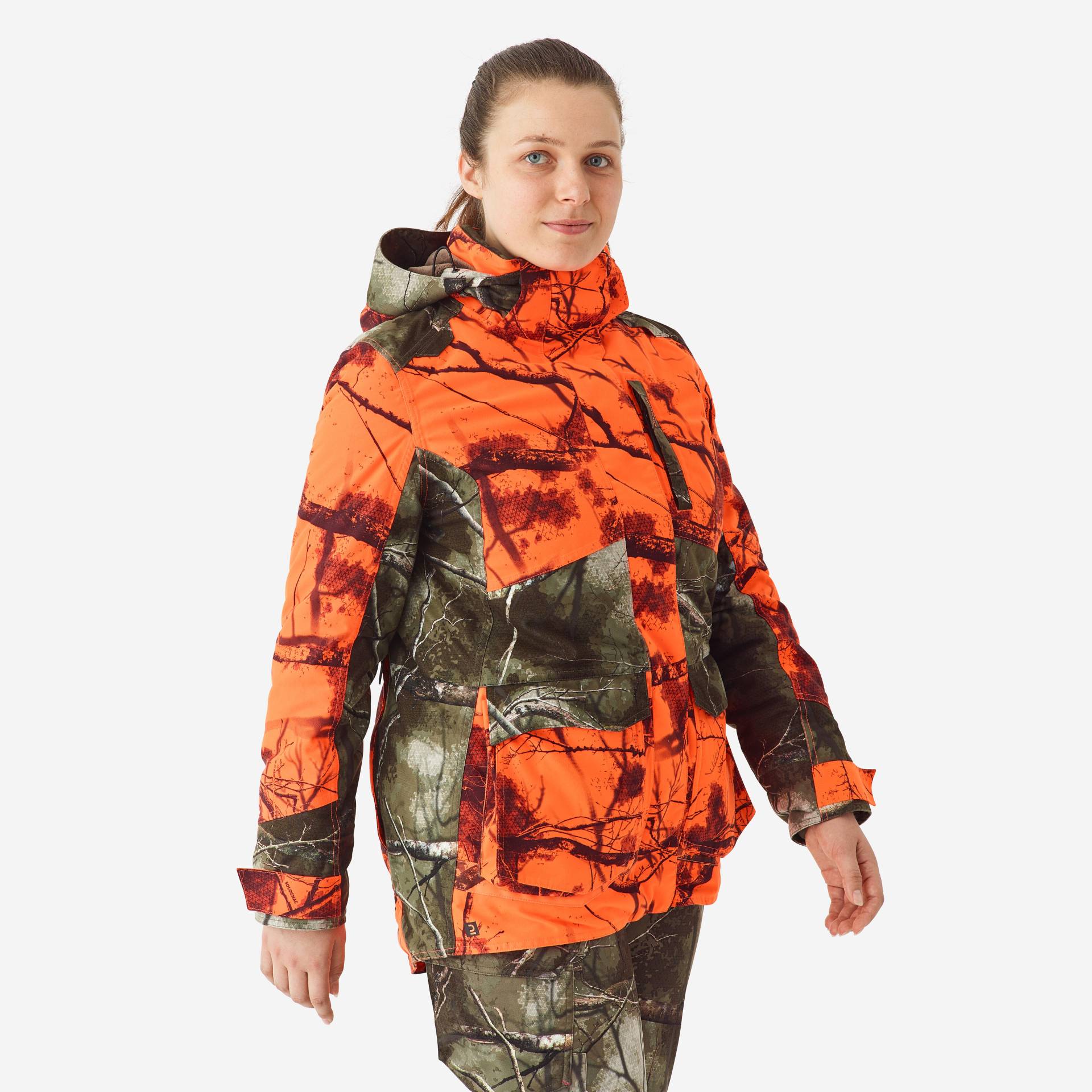 Jagdjacke Regenjacke 500 3-in-1 Damen warm geräuscharm camouflage/orange Jagdjacke Regenjacke 500 3-in-1 Damen warm geräuscharm camouflage/orange von SOLOGNAC