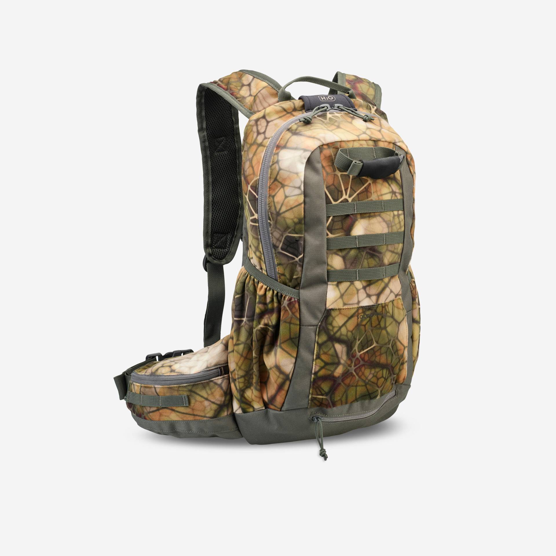 Jagdrucksack FURTIV XTRALIGHT geräuscharm 20 L camouflage von SOLOGNAC